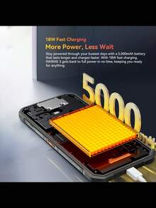 Blackview Oscal MARINE 3 全球版三防智能手机，6.56 英寸 90Hz 高清显示屏 | 基于 Android 16 的 Doke OS 5.0 系统 | 红外夜视 | 13MP+16MP 双摄像头 | IP68 级防水防尘，符合 MIL-STD-810H 和 IP69K 标准 | 5000mAh 大容量电池 - 黑色 - 查看 3