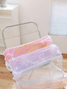 1pc Star Sequin Inflatable Double Tube Floating Bed, Made Of PVC With Middle Net, Portable And Collapsible, Suitable For Summer Travel, Pool Party, Sisterhood Gathering, Inflator Pump Sold Separately - Glitter Starry Sky - View 4