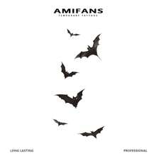 AMIFANS 临时纹身贴纸，图案为飞翔的蝙蝠，半永久纹身，可持续1-2周，持久性强，果汁纹身，逼真纹身，浪漫纹身，仿真纹身，防水，外观逼真，小众设计纹身，水果纹身，植物纹身 - 黑色 - 查看 3