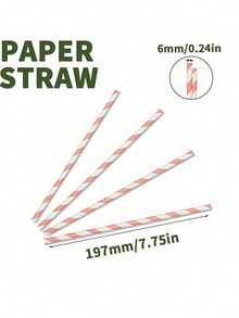 25/50/100pcs Pink Striped Drinking Straws, Suitable For Party, Bar, Wedding Decoration, Great For Birthday Party, Wedding And Anniversary Celebration - View 8