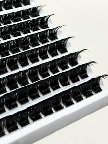 10 khay, 100 cụm mi giả dày, hộp đựng 200 mi, mi giả uốn cong, mi ấn tượng, cụm mi dày 10-18mm, phù hợp cho người mới bắt đầu, tạo mi cong dày quyến rũ, cụm mi, mi giả riêng lẻ, mi giả, độ dài hỗn hợp, mi mắt mèo ấn tượng, mi giả mềm mại, có thể tái sử dụng, tự làm mi giả tại nhà. - màu đen - Xem 5