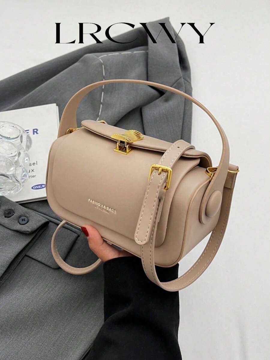 Women's Fashionable Diagonal Box Shoulder Bag, Elegant Minimalist Design, Versatile & Spacious - Apricot - View 1