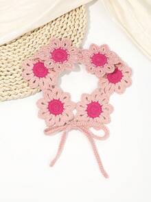 1pc Boho Style Handmade Crochet Flower Headband, Suitable For Daily Wear And Spring Outings - Pink - View 27