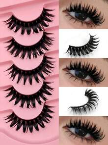 5 Pairs Wet Russian Volume Lashes, Extra Curly, Natural Length, DD Curl, Soft & Lightweight, Ideal For Dates, Parties, Gifts - View 9