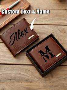 1 buah Dompet Personalisasi untuk Pria, Hadiah Hari Ayah, Dapat Disesuaikan dengan Foto dan Nama, Hadiah Hari Ayah, Hadiah untuk Pria, Hadiah Ulang Tahun Ayah, Hadiah Personalisasi, Organizer Perjalanan, Hadiah Personalisasi untuk Pria, Pemblokiran RFID, Hadiah Unik - MultiWarna - View 3