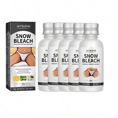 JAYSUING 5支/套 30毫升 腋下及私密部位美白霜 - 滋养保湿身体乳，适用于膝盖、腿部和颈部，天然植物配方，温和呵护所有肤质及敏感部位，快速吸收，清爽不油腻，适合日常护理/海滩/婚礼/旅行，无动物实验，纯素配方，提亮肤色，淡化暗沉，是完美的圣诞节和新年礼物