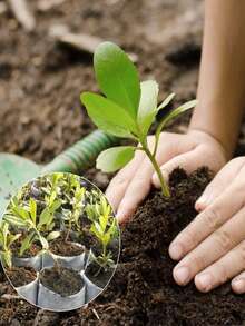 100 PCS Nursery Bags, 5.5"X6.3" Non-Woven Fabric Seedling Bags For Home Garden Supply, Tree, Flower, Vegetable, Nursery Pots Container Plants Pouch - White - View 9