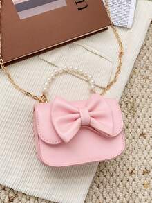 儿童时尚小号女童斜挎包幼儿公主迷你方包多功能女童单肩包 - 粉色 - 查看 3