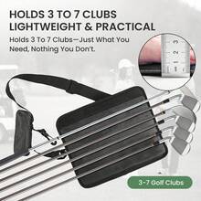 FINGER TEN 升级版迷你高尔夫球包，采用防翻盖设计，单只装，轻便耐用，小巧便携，可容纳 3-7 支球杆，适用于练习场、球场和训练场地。 - 黑色 - 查看 3