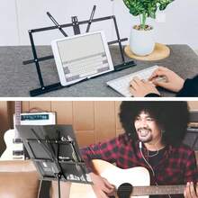 1 pieza Atril portátil y plegable de metal ajustable en altura, con bolsa de almacenamiento, conveniente para almacenamiento o viaje, adecuado para instrumentos de viento de madera pequeños. Disponible en varios colores, un accesorio y regalo musical ideal. - Multicolor - Ver 10