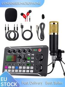 BM800 Condenser Microphone + F998 Sound Card Kit, Suitable For Computer Recording, Gaming Voice Chat, High-Quality Sampling, And Home Use - Multicolor - View 14