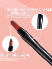 50支/20支/3支装唇刷套装，可重复使用，批发小型唇部涂抹器，多功能唇刷工具，美容工具 - 黑色 - 查看 3