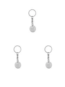 1 pieza/3 piezas Ficha de carrito de supermercado, llavero de acero inoxidable con anillo de desbloqueo de carrito de compras, accesorio de llavero - Multicolor - Ver 12