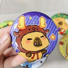 Carpe Diem 闪亮双闪 58mm 徽章，可爱卡通锡合金胸针，收藏礼品 - 彩色 - 查看 2