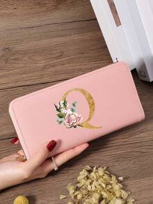 Fashion Women's Wallet, Simple And Portable Long Wallet, Vibrant Letter Printing Design, Lightweight And Durable, Suitable For Daily Use - Burgundy - View 29