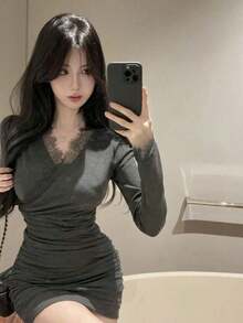 Women Long Dresses - Grey - View 6