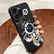 1个宇航员图案磨砂防摔TPU手机壳，兼容 17 Pro Max、16 Pro Max、11、12 Pro Max、13 Pro Max、14 Pro Max、15 Pro Max、Galaxy S25 Ultra、S24 FE、A15、A25、A56、A17、Note 14、15C - 黑色 - 查看 3