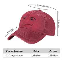 Anime Robot Robloxs Face Fashion Retro Washed Denim Hat - 紅色 - 查看 6