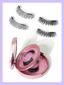 2 Pairs Magnetic False Eyelashes, Fluffy & Soft, Reusable - View 2