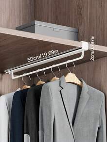 U型金属挂衣杆，节省空间，适用于衣柜和橱柜，可悬挂衣物和裤子，无需钻孔，承重力强，黑白两色可选，长度30/40/50厘米/11.81/15.75/19.69英寸，可用于衣柜收纳，节省空间，也可用于卧室装饰。 - 彩色 - 查看 17