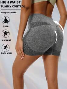 5-Pack Women'S High Waist Yoga Shorts - Breathable, Elastic, Tummy Control, Butt Lifting, Nylon And Spandex Blend, Hand Washable - Multiple Colors Shorts For Women-Gym Shorts - Nhiều màu - Xem 6