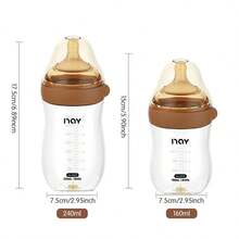 新生儿玻璃奶瓶，弧形瓶身设计防止胀气，5盎司/8盎司 - 彩色 - 查看 8
