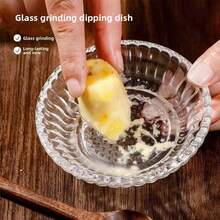Glass Garlic Grater, Household Grinding Paste Dish, Ginger Garlic Grinder Tool, Seasoning Plate, Dipping Sauce Dish - Multicolor - View 3