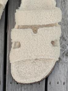 Dép lê hở mũi thoải mái cho nữ, giày đi bộ thường ngày - Thích hợp sử dụng trong nhà và ngoài trời, dép xăng đan đế bằng thoải mái và đa năng. - trắng - Xem 7