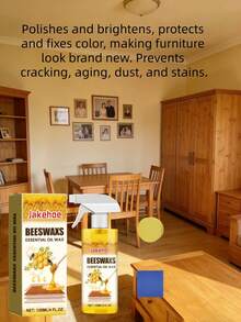 jakehoe 木器抛光蜂蜡喷雾，家具护理抛光剂，滋养并保护木材免受干燥和开裂，天然蜂蜡配方，深层滋养，抛光提亮，翻新家具（新旧版本随机发货） - 液體 - 查看 10