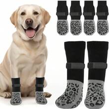 iDestry 4 Packs Of Non-Slip Dog Socks Prevent Licking Biting Of Hard Wooden Floors Strong Protection Double-Sided Anti-Slip Dog Socks Pet Socks Are Non Slip, Prevent Injury, And Keep Warm - Multicolor - View 14