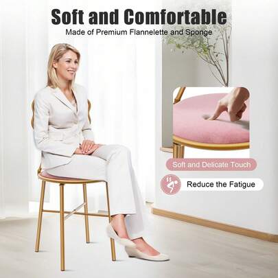 1 Pcs Girly Style Butterfly-Shaped Vanity Chair, 100kg/220.46lbs Load Bearing Capacity Dining Chair, Makeup Chair, Floor Standing Butterfly Backrest Chair For Restaurants, Living Rooms, Bedrooms, Lounge Rooms, Cafes, Dressers, Salons, Nail Salons, Parties, Weddings, And Fairs