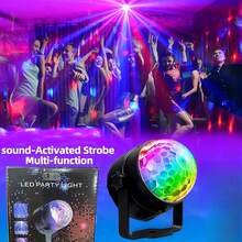 1pc RGB Disco Ball Light With 7 Lighting Modes, USB Powered Color Changing LED Lamp, Adjustable Stand, Suitable For Home Party, Karaoke, Wedding/Birthday Occasions - Black - View 8