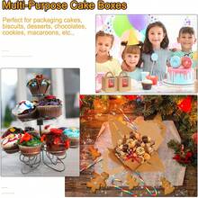 50 Pieces Single Cupcake Boxes Muffin Boxes Cupcake Box With 100 Pieces Cupcake Cases Dessert Box Muffin Pastry Macarons Cakes Gifts (Brown) - Cake Box - View 6