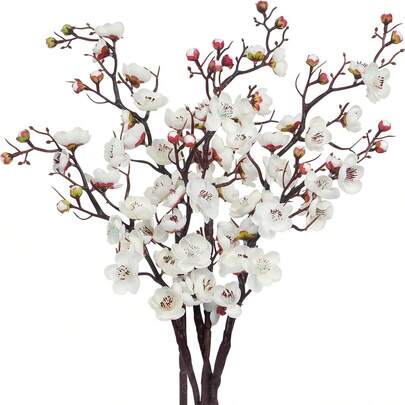 1pc/3pcs/5pcs/10pcs 59cm Artificial Silk Sakura/Cherry Blossom Branches With Leaves, Bulk Pack, Vase Filler, DIY Flower Wall Decor For Living Room, Bedroom, Wedding, Party, Office Desk, Autumn/Winter
