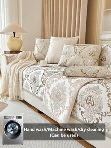 1件波西米亚风格沙发套，多色设计沙发垫，四季皆宜，保护沙发免受猫抓，宠物友好型沙发垫，适用于单人、双人、三人、四人沙发 - 棕色 - 查看 4