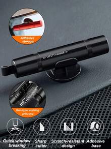 2-In-1 Car Safety Hammer - Car Emergency Escape Tool, Compact Window Breaker With Seatbelt Cutter, Durable Tungsten Steel Material, Quick Window Breaking, Suitable For All Car Models, Emergency Window Breaker, Car Rescue Tool - A - View 2