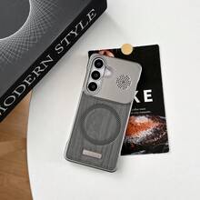 1 pièce Étui de téléphone magnétique de style minimaliste et populaire pour les affaires, convenant aux Galaxy S25 Ultra, Galaxy S24 Ultra, Galaxy S23 Ultra. Texture lisse, étui de couple, cadeau d'anniversaire, compatible avec les téléphones . Étui de protection pour téléphone avec texture magnétique Galaxy, matériau PC sans cadre. - Multicolore - Voir 92