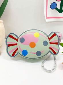 1 pieza Bolso de hombro mini de cuero sintético con cierre de cremallera, estilo lindo y adecuado para uso diario para niña joven - dulce - Ver 13