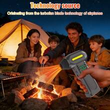 便携式清洁吹风机，C型充电，130000转/分钟，档位可调，电动除尘器，汽车吹雪除尘涡轮喷气风扇 - A - 查看 4