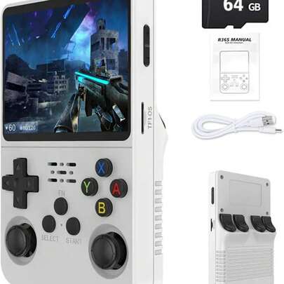 R36S Retro Handheld Game Console With Android Open Source System 64GB Storage 3.5 IPS Display Supports Global WiFi Online Gaming & Duet Play Portable Pocket Video Player
