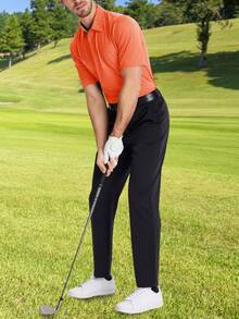 Cotrasen Men's Casual Short-Sleeved Polo Shirt Quick-Drying Breathable Golf Shirt Sports Outdoor T Shirt - 橘色 - 查看 4