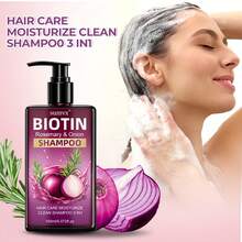 三效合一洗发水，蕴含洋葱、迷迭香和生物素，深层清洁，控油去屑，滋养秀发，令稀疏头发更显浓密丰盈。修护干枯受损发质。男女皆宜。 - 洗髮水 - 查看 8