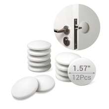 Door Stoppers - 1.57" White Door Stoppers For Wall 12 Pack With Heavy-Duty Adhesive - Wall Protector And Shock-Absorbent Protectors From Door Knobs - Prevents Scratches On Walls And Doors - White - View 2
