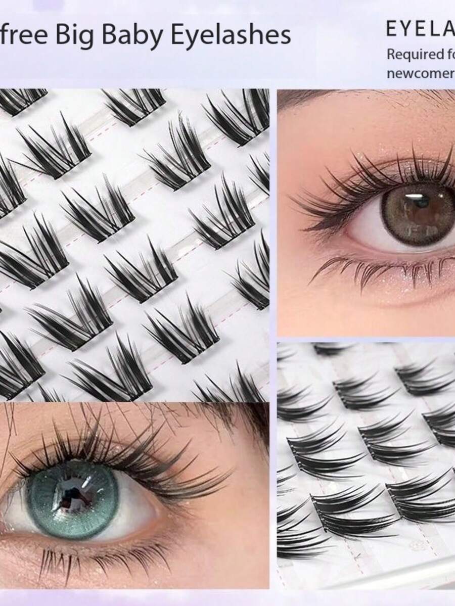 可爱猫咪主题假睫毛，自然卡通假睫毛 - 查看 1