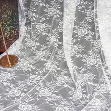 1件黑白玫瑰蕾丝弹力网布 - 轻盈柔软的蕾丝面料，适用于婚礼装饰、服装缝纫、DIY工艺品、窗帘、家居装饰 - 多色 - 查看 9