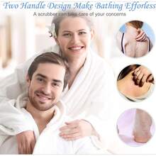 1/4pcs Exfoliating Back Scrubber With Handles Nylon Back Exfoliator Extended Length Washers Scrubbers Stretchable Pull Strap Exfoliating Washcloth - Multicolor - View 6