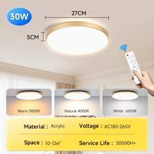 Đèn LED âm trần 220V, có thể điều chỉnh độ sáng, điều khiển từ xa hồng ngoại, kích thước lớn, thiết kế tối giản hiện đại, thích hợp cho phòng ngủ, nhà bếp, phòng khách, phòng ăn, cầu thang, tủ quần áo, gác mái, hành lang, lối vào, phòng thay đồ, nhà gỗ, cửa hàng, quán cà phê, nhà hàng, biệt thự, quán bar. - Đèn trần tròn - Xem 11