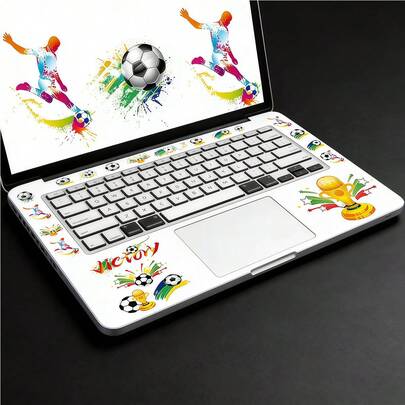 Bộ 10/20 miếng dán trang trí sổ tay chủ đề World Cup bóng đá Mỹ, Canada, Mexico 2026, dùng để trang trí điện thoại di động/máy tính bảng/máy ảnh, v.v. - Miếng dán bóng đá, Miếng dán cầu vồng sáng tạo