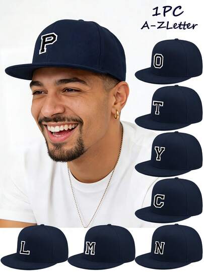 1顶男女通用哥特风26字母刺绣可调节棒球帽 - 适合嘻哈、街头服饰、徒步旅行、远足、旅游和户外活动