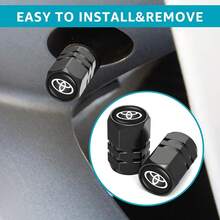 NEW- Tire Valve Caps, Valve Stem Caps Fit   Accord Civic Fit CRV Pilot EX CR-V EX-L Touring Pilot, Alloy Car Tire Caps For Corrosion Resistant Leak-Proof Car Accessories, Black - Fit-b8 - Xem 3